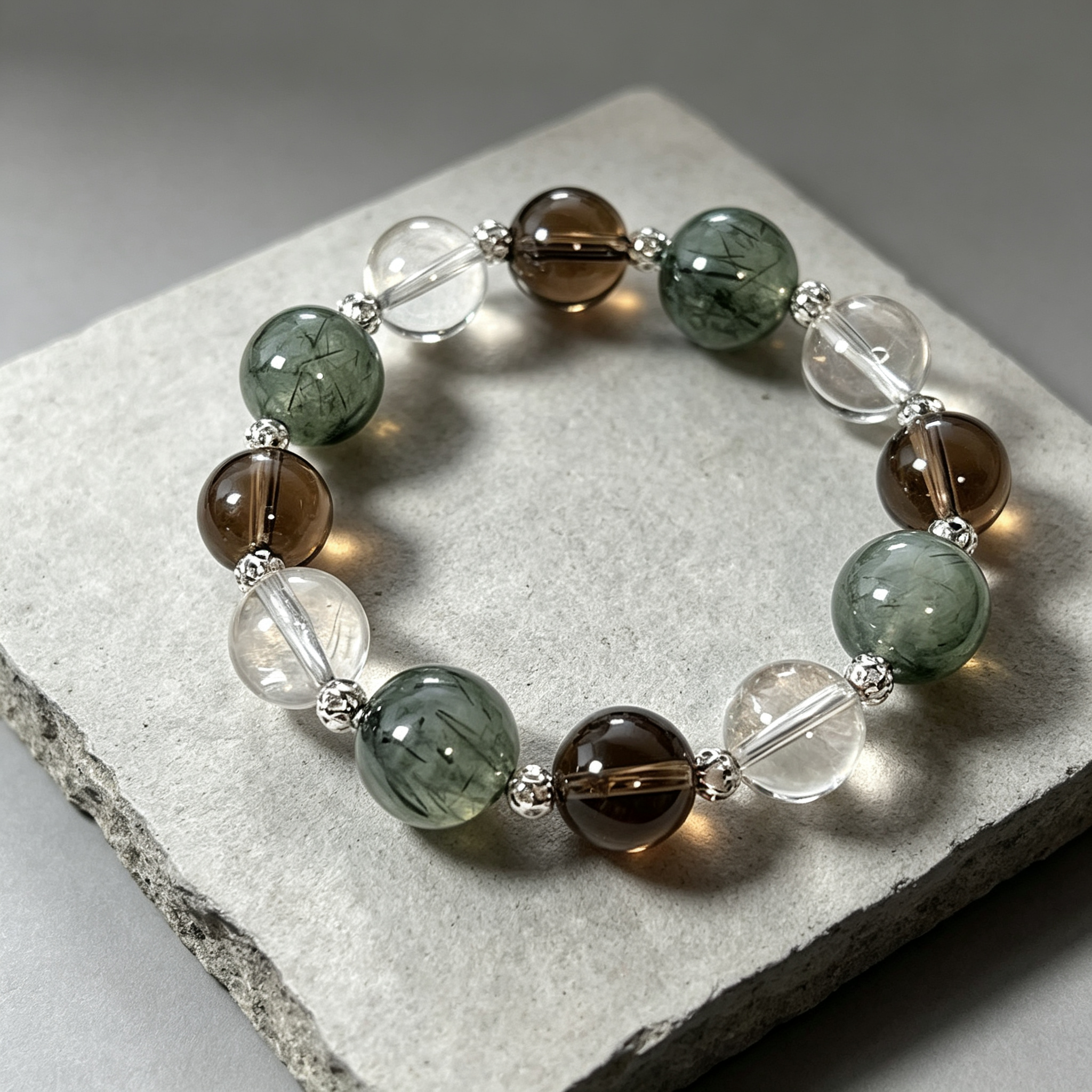 8a75a2b54c620152cdf6a062c264aa3c Verdant Vein Whisper Quartz Stretch Bracelet - Image 1