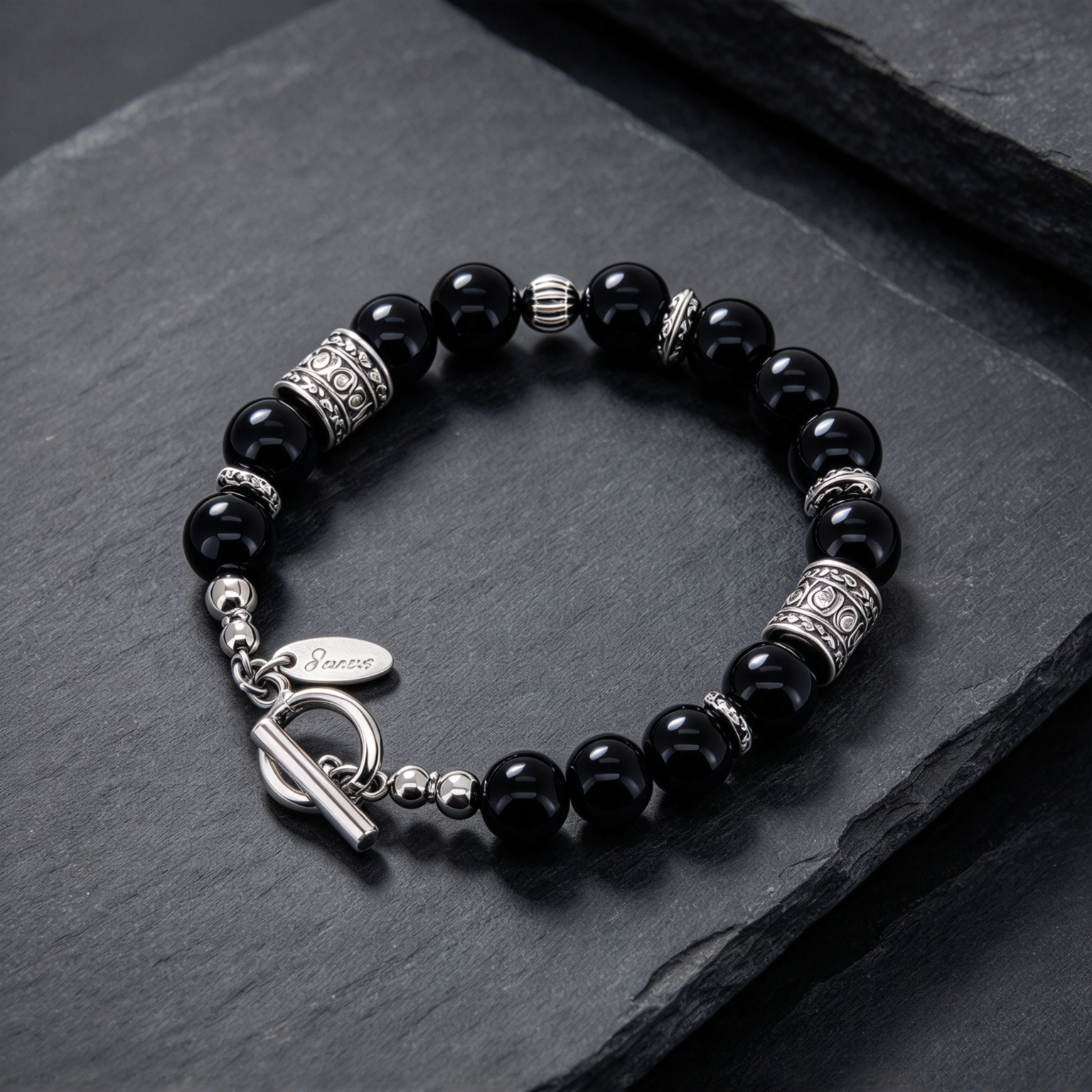 d5c4a8f8eac680cf71f0fcaae63698a6 Vintage Silver Deep Blue Tiger’s Eye Bracelet - Image 1